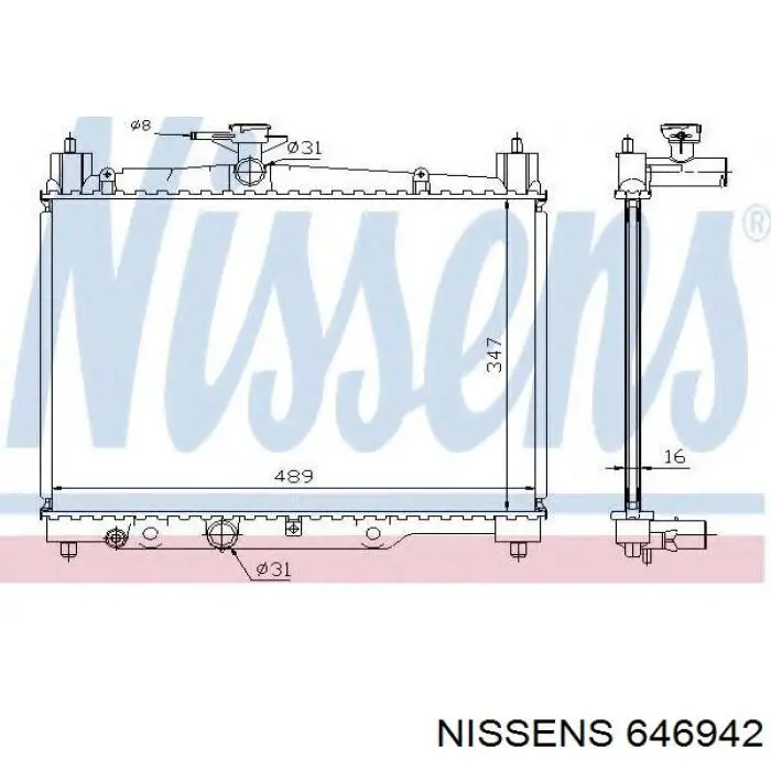 646942 Nissens Радіатор охолодження двигуна