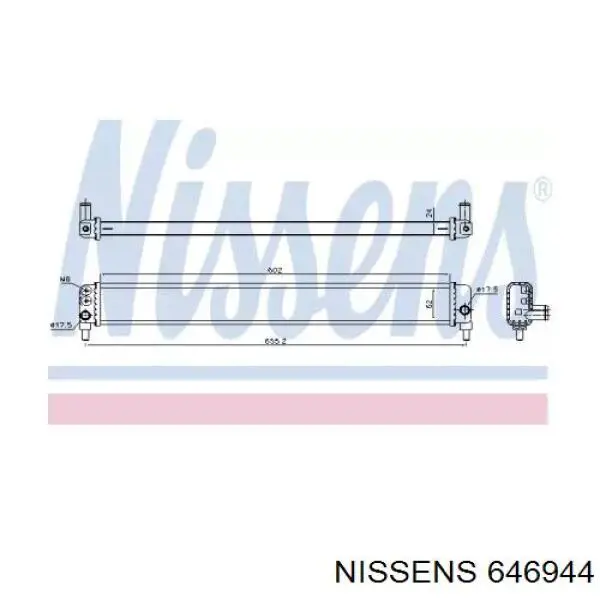 646944 Nissens радіатор охолодження, додатковий
