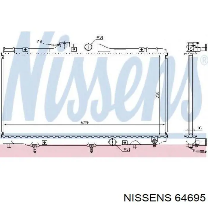 Радіатор основний Nissens 64695 ціна, від 135.60 USD