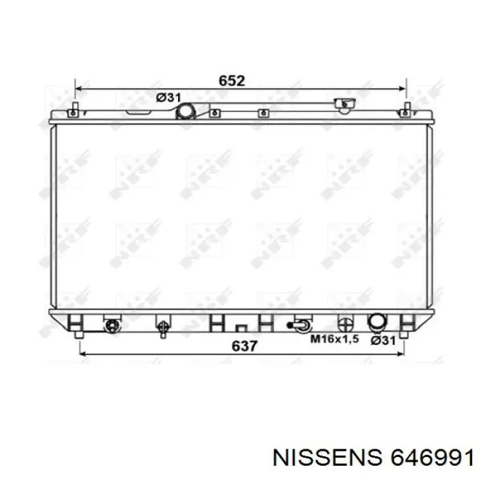 Радіатор охолодження двигуна 646991 Nissens