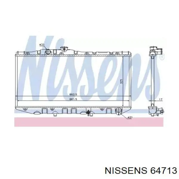 64713 Nissens Радіатор охолодження двигуна