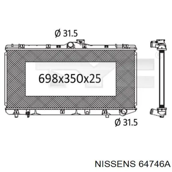 64746A Nissens Радіатор охолодження двигуна