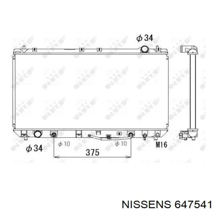 Купити 647541 Nissens Радіатор двигуна