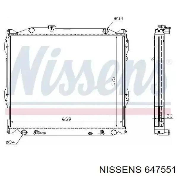 647551 Nissens радіатор охолодження двигуна