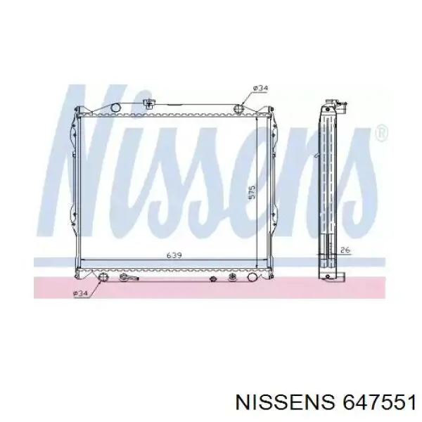 Купити 647551 Nissens Радіатор двигуна