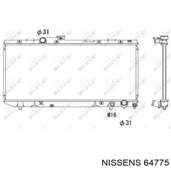 Радіатор основний Nissens 64775 ціна, від 76.27 USD