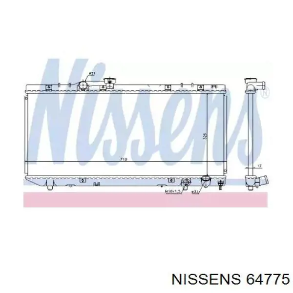 Купити 64775 Nissens Радіатор двигуна
