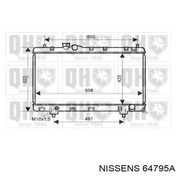 Радіатор охолодження двигуна 64795A Nissens