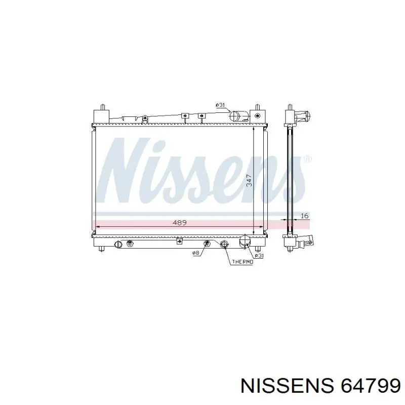 64799 Nissens радіатор охолодження двигуна