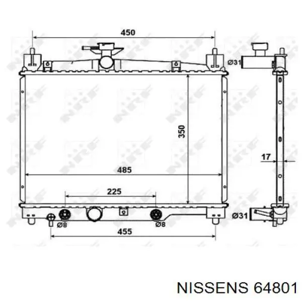 64801 Nissens радіатор охолодження двигуна