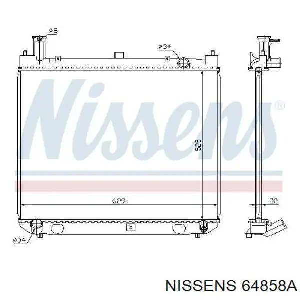 64858A Nissens радіатор охолодження двигуна