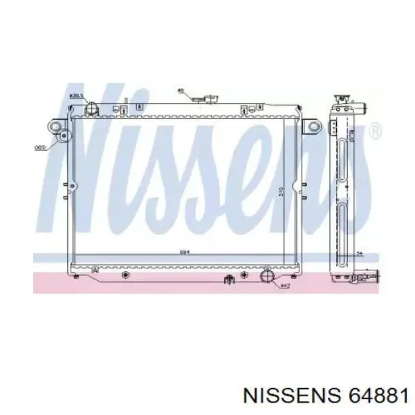 Радіатор основний Nissens 64881 ціна, від 187.11 USD