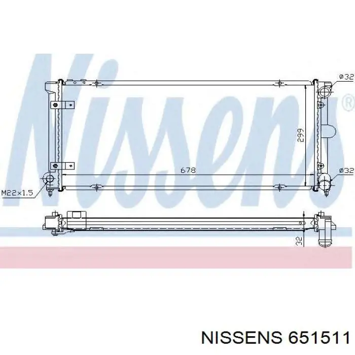 Радіатор основний Nissens 651511 ціна, від 37.99 USD