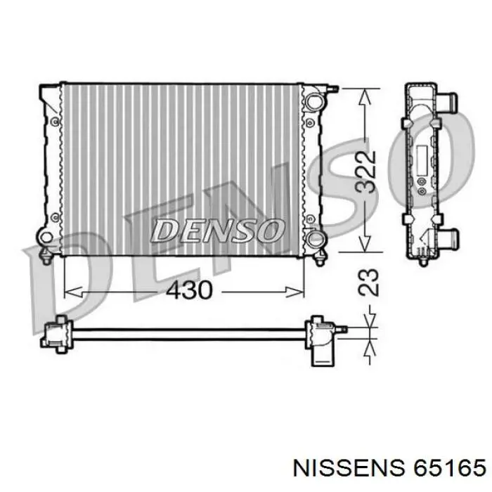 Радіатор охолодження двигуна 65165 Nissens