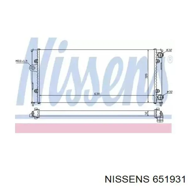 Купити 651931 Nissens Радіатор двигуна