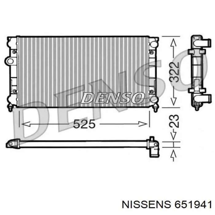 Радіатор основний Nissens 651941 ціна, від 37.27 USD