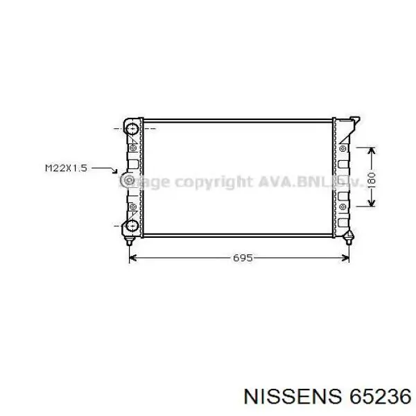 Радіатор охолодження двигуна 65236 Nissens