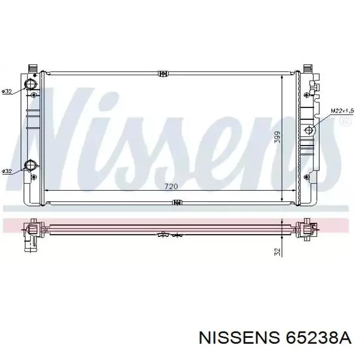 Радіатор охолодження двигуна 65238A Nissens