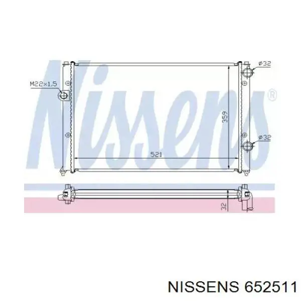 Радіатор основний Nissens 652511 ціна, від 49.94 USD