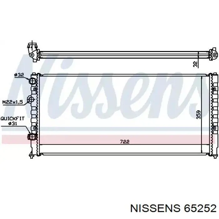 65252 Nissens радіатор охолодження двигуна