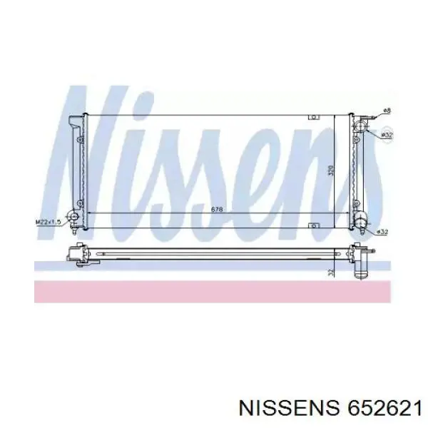 Радіатор основний Nissens 652621 ціна, від 48.44 USD