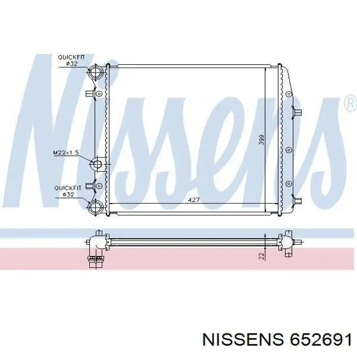 Радіатор основний Nissens 652691 ціна, від 55.48 USD