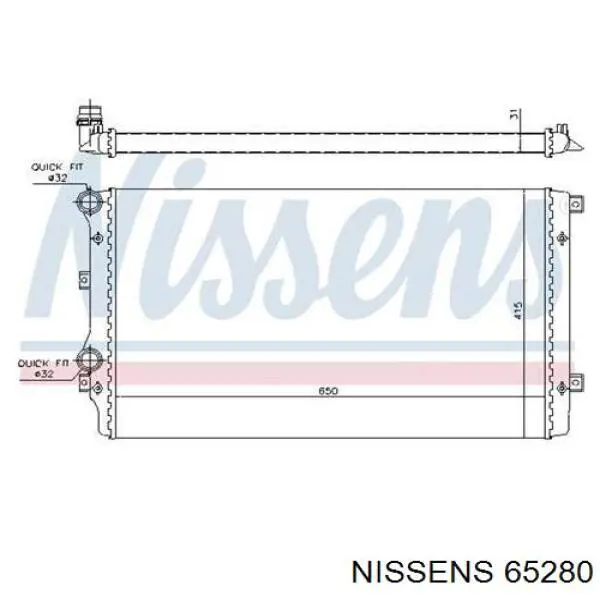 Радіатор основний Nissens 65280 ціна, від 44.15 USD