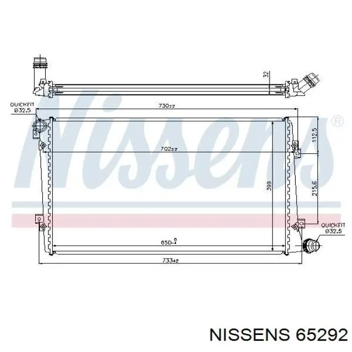 Радіатор основний Nissens 65292 ціна, від 120.13 USD