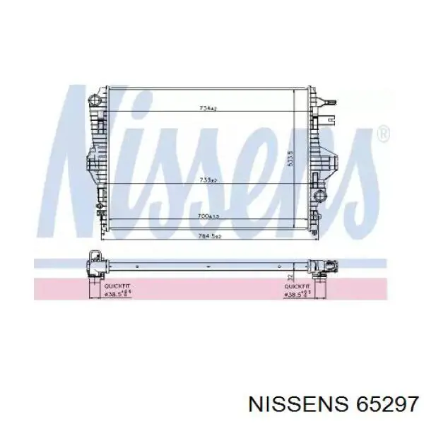 Купити 65297 Nissens Радіатор двигуна