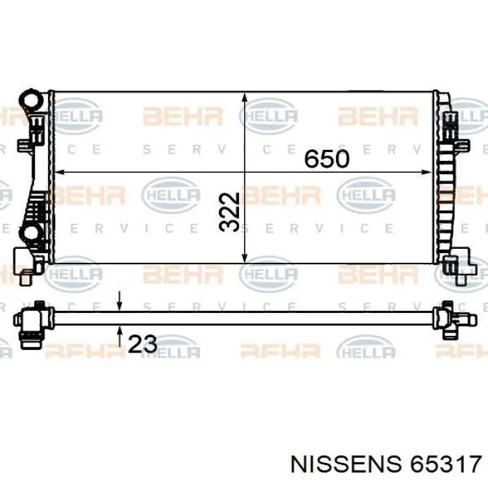 Радіатор основний Nissens 65317 ціна, від 101.64 USD