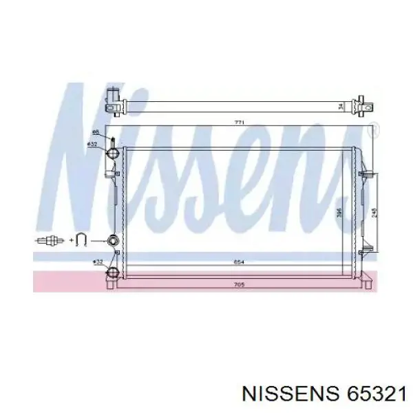 Радіатор охолодження двигуна 65321 Nissens