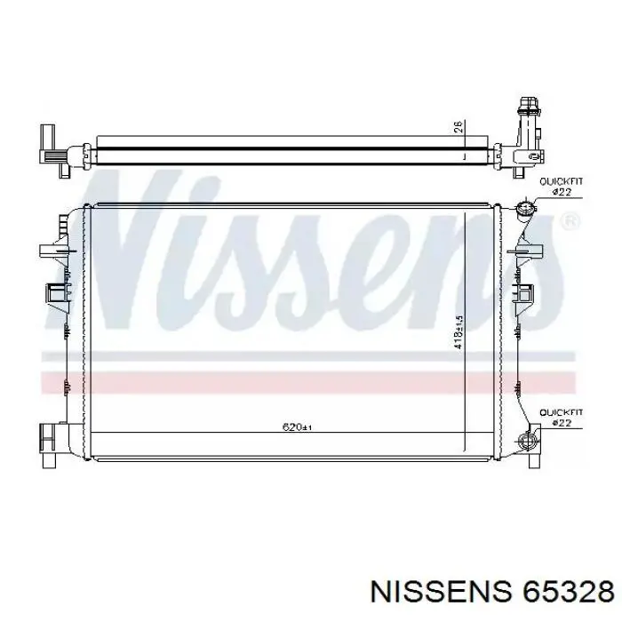 65328 Nissens радіатор охолодження, додатковий