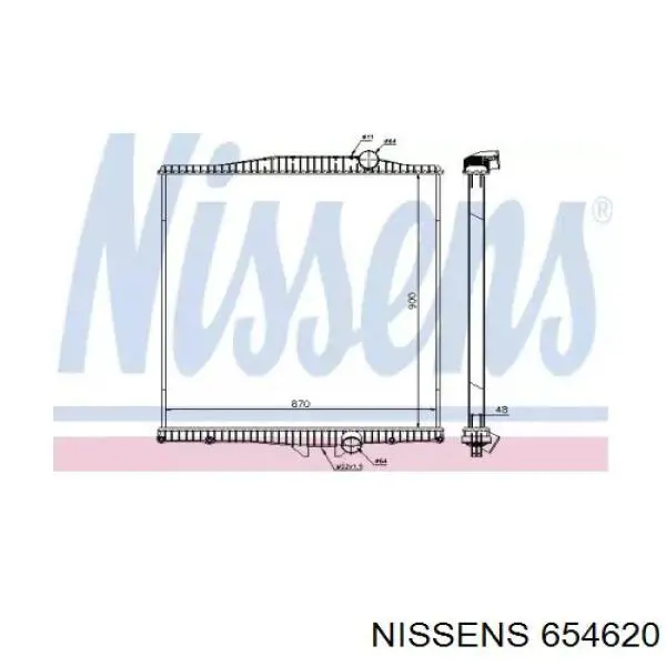 Купити 654620 Nissens Радіатор двигуна