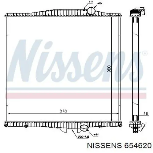 Радіатор охолодження Nissens 654620