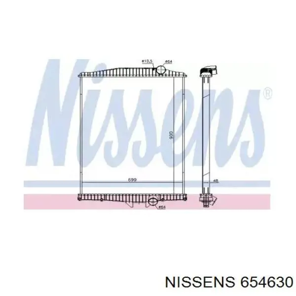 Радіатор основний Nissens 654630 ціна, від 409.95 USD