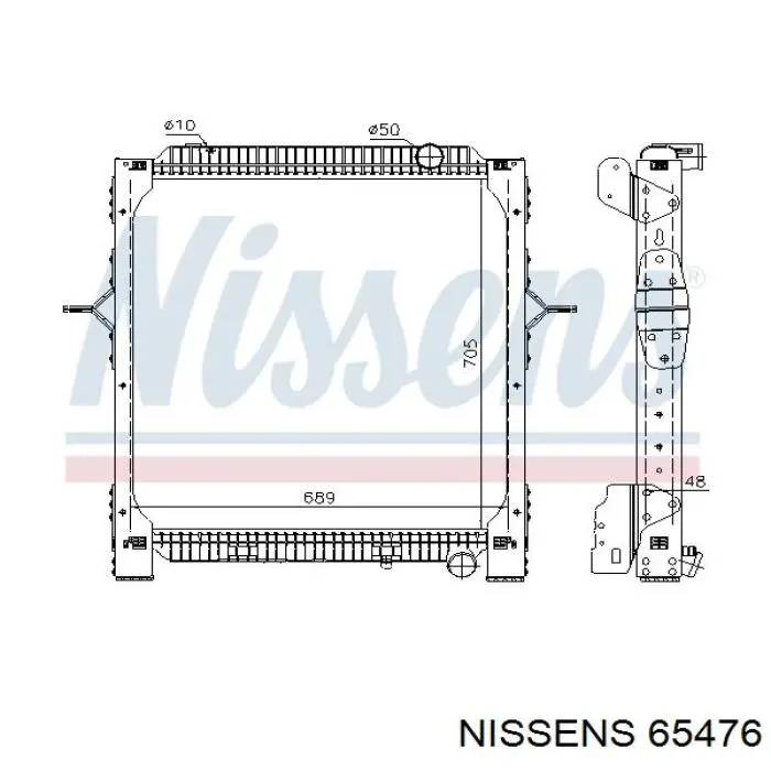 65476 Nissens радіатор охолодження двигуна