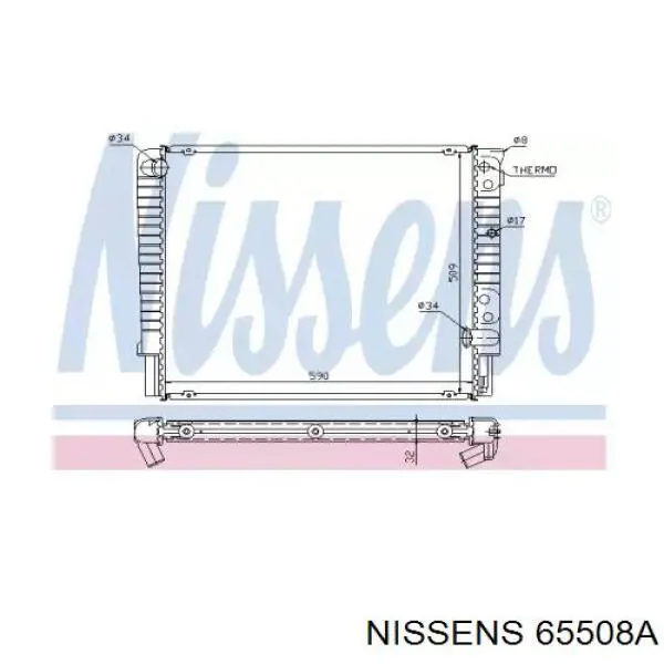Радіатор основний Nissens 65508A ціна, від 132.28 USD
