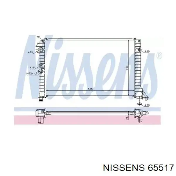 Радіатор основний Nissens 65517 ціна, від 118.72 USD