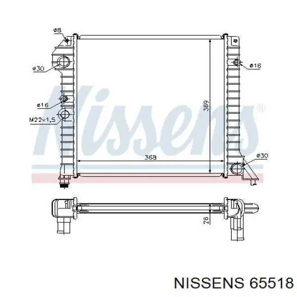65518 Nissens Радіатор охолодження двигуна