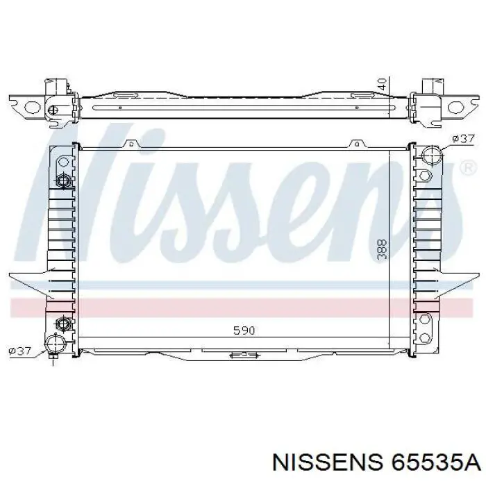 Радіатор охолодження двигуна 65535A Nissens