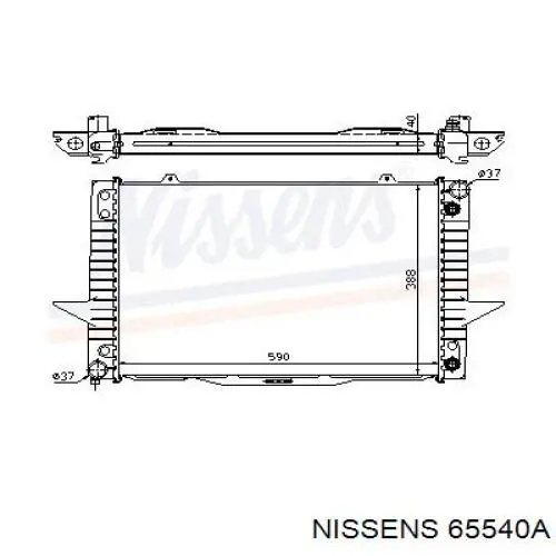 Радіатор охолодження двигуна 65540A Nissens