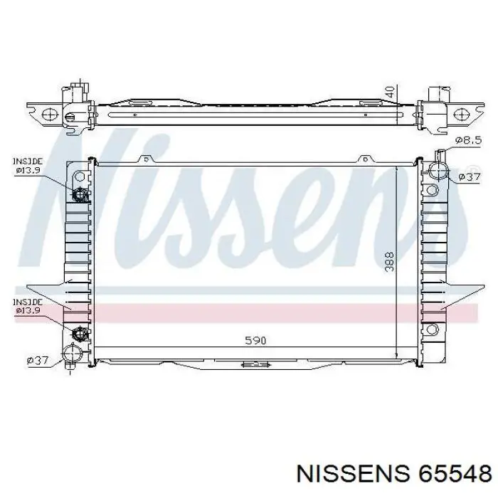Радіатор основний Nissens 65548 ціна, від 129.27 USD