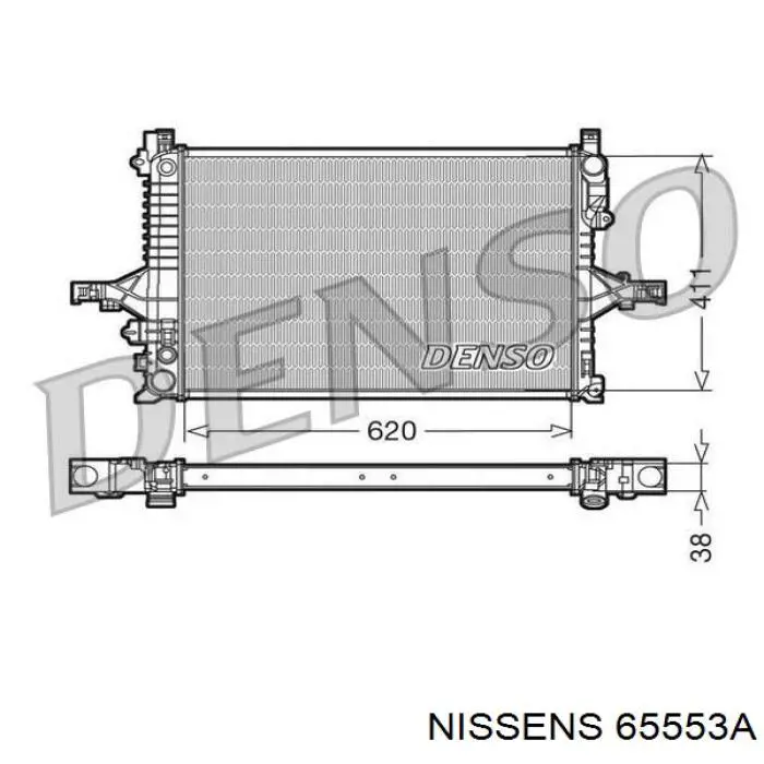 Радіатор охолодження двигуна 65553A Nissens