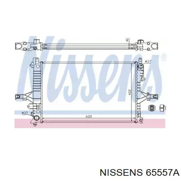 Радіатор охолодження двигуна 65557A Nissens