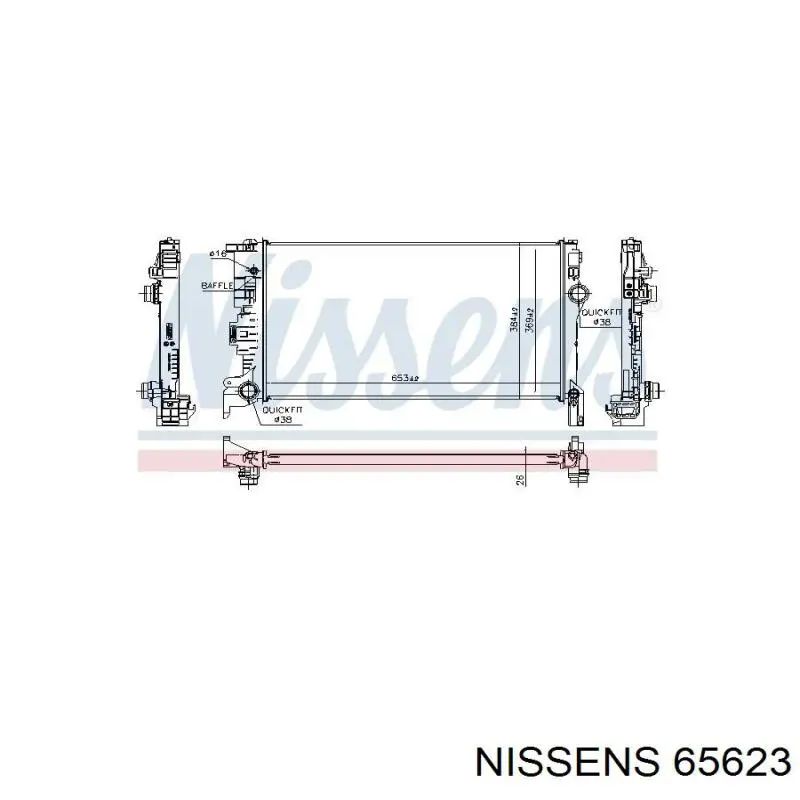 Радіатор охолодження двигуна 65623 Nissens