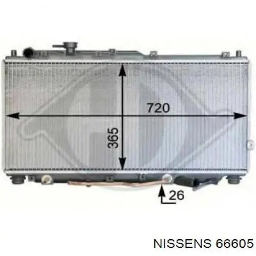 Радіатор основний Nissens 66605 ціна, від 79.01 USD