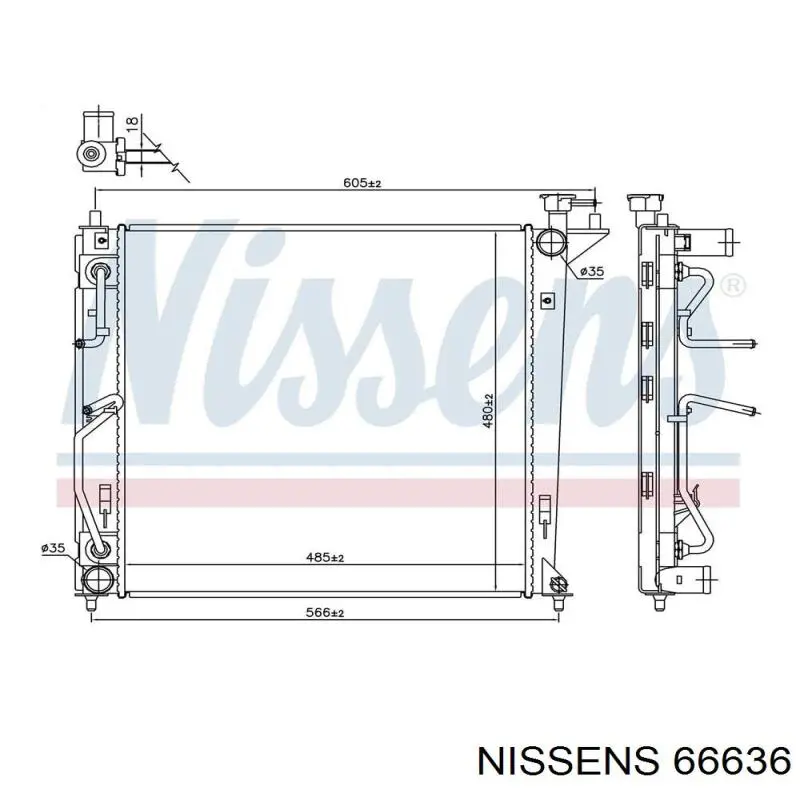 Радіатор основний Nissens 66636 ціна, від 159.75 USD