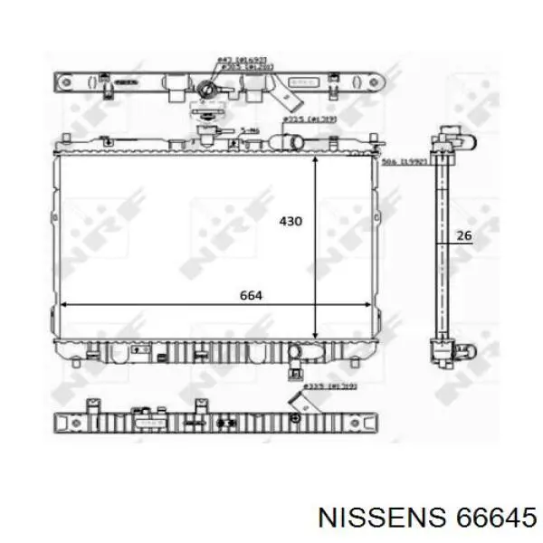 Радіатор основний Nissens 66645 ціна, від 82.90 USD
