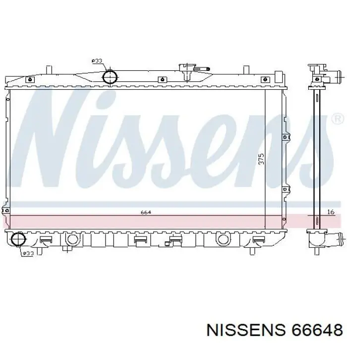 66648 Nissens радіатор охолодження двигуна