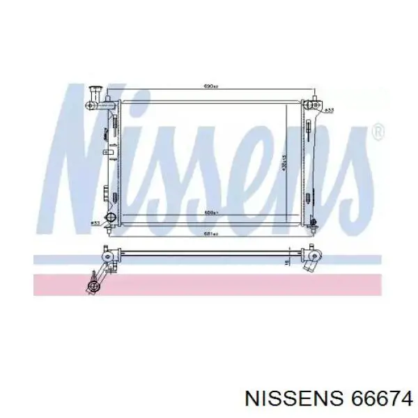 Радіатор основний Nissens 66674 ціна, від 99.79 USD